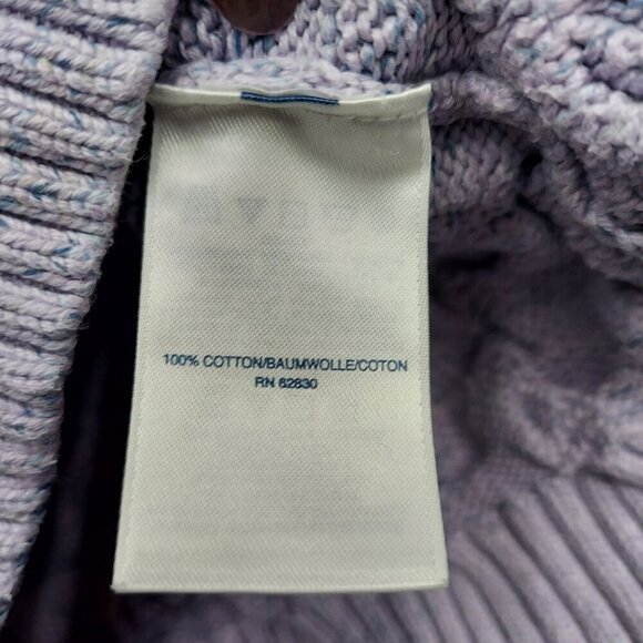 Lands End Womens Drifter Cable Knit Sweater XS Light Purple 100% Cotton Long Sle - Picture 3 of 5